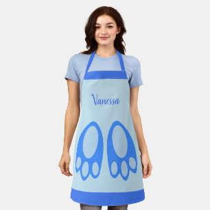 Cute Blue Baby Boy Bunny Feet Easter Custom Apron