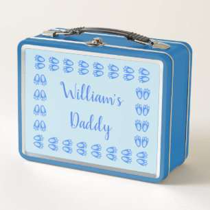 Cute Blue Baby Boy Bunny Feet Easter Custom Metal Lunch Box
