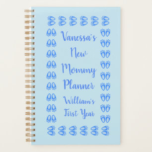 Cute Blue Baby Boy Bunny Feet Easter Custom Planner