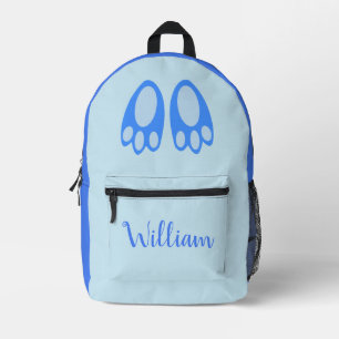 Cute Blue Baby Boy Bunny Feet Easter Custom Printed Backpack