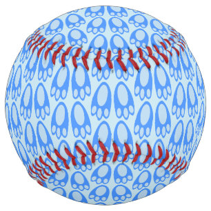 Cute Blue Baby Boy Bunny Feet Easter Patterned Softball