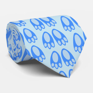 Cute Blue Baby Boy Bunny Feet Easter Patterned Tie