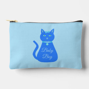 Cute Blue Baby Boy Cat Custom Accessory Pouch