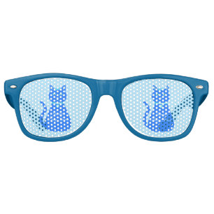 Cute Blue Baby Boy Cat Custom Baby Shower Retro Sunglasses