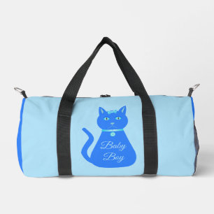 Cute Blue Baby Boy Cat Custom Diaper Bag