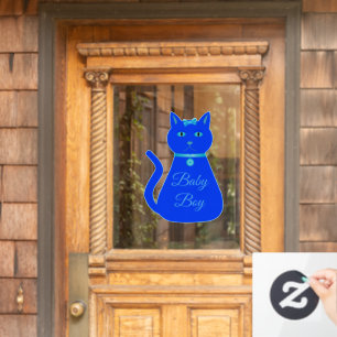 Cute Blue Baby Boy Cat Custom Gender Reveal