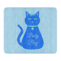 Cute Blue Baby Boy Cat Custom Gender Reveal