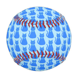 Cute Blue Baby Boy Cat Patterned Baseball