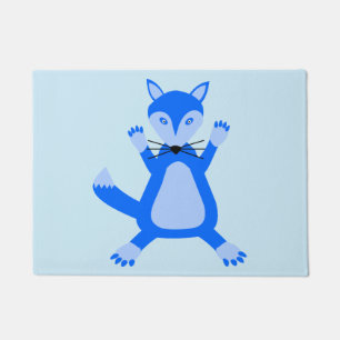 Cute Blue Baby Boy Fox Doormat