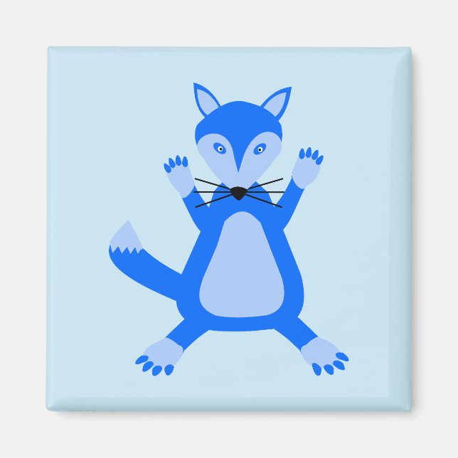 Cute Blue Baby Boy Fox Magnet (Front)