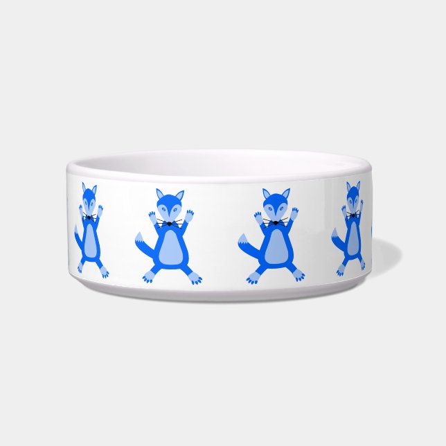 Cute Blue Baby Boy Fox Patterned Bowl (Front)