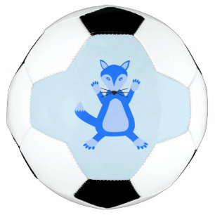 Cute Blue Baby Boy Fox Soccer Ball