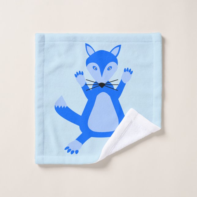 Cute Blue Baby Boy Fox Wash Cloth (Wash Cloth)