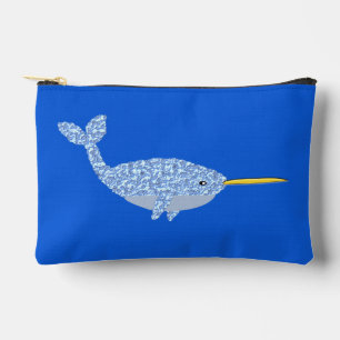 Cute Blue Baby Boy Narwhal Accessory Pouch