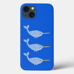 Cute Blue Baby Boy Narwhal iPhone 13 Case