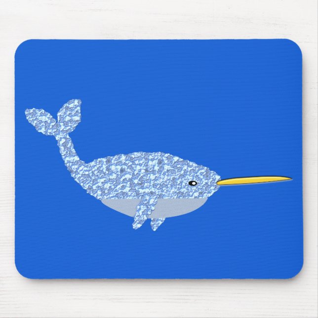Cute Blue Baby Boy Narwhal Mouse Pad (Front)