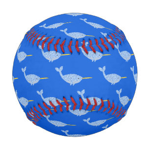 Cute Blue Baby Boy Narwhal Patterned Baseball