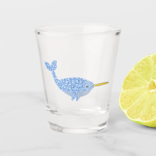 Cute Blue Baby Boy Narwhal Shot Glass