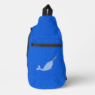 Cute Blue Baby Boy Narwhal Sling Bag