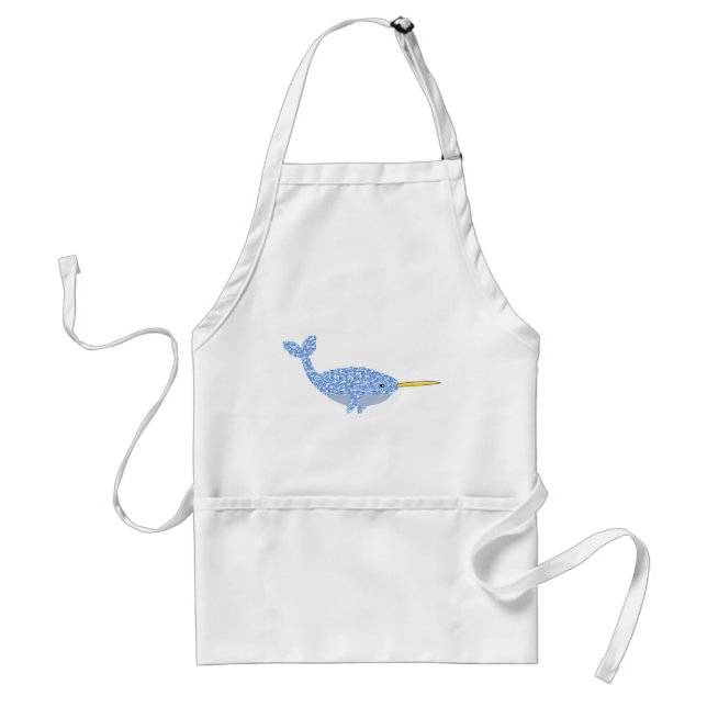 Cute Blue Baby Boy Narwhal Standard Apron (Front)