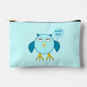 Cute Blue Baby Boy Owl Accessory Pouch