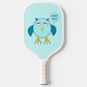 Cute Blue Baby Boy Owl Pickleball Paddle