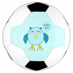 Cute Blue Baby Boy Owl Soccer Ball