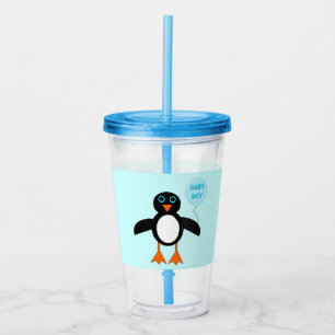 Cute Blue Baby Boy Penguin Acrylic Tumbler