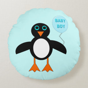 Cute Blue Baby Boy Penguin Pillow