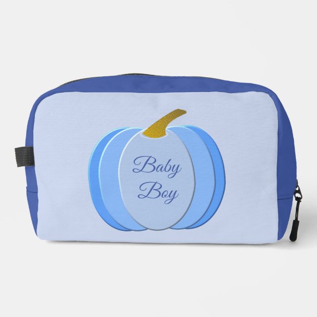 Cute Blue Baby Boy Pumpkin Custom Dopp Kit (Front)