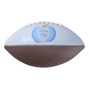 Cute Blue Baby Boy Pumpkin Custom Football
