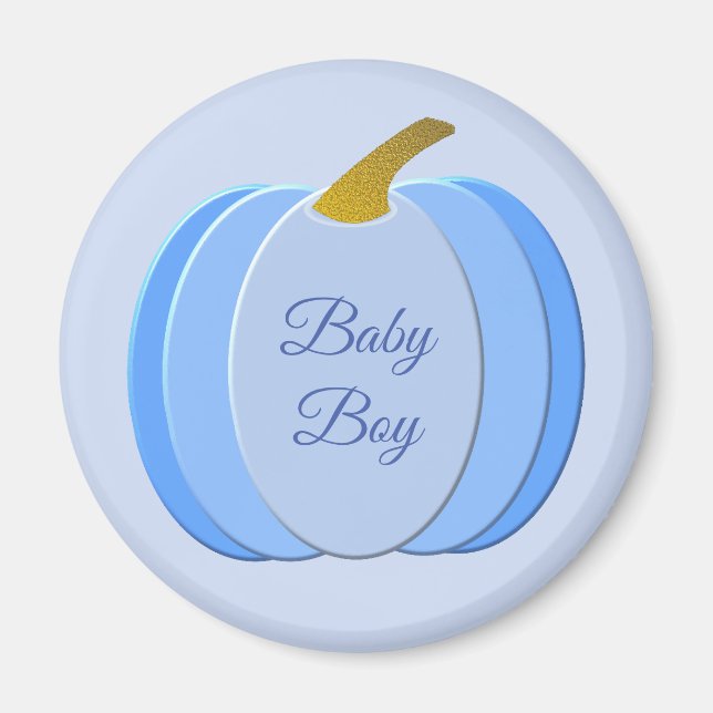 Cute Blue Baby Boy Pumpkin Custom Magnet (Front)