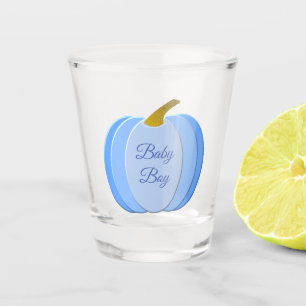 Cute Blue Baby Boy Pumpkin Custom Shot Glass