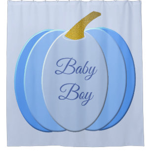 Cute Blue Baby Boy Pumpkin Custom Shower Curtain
