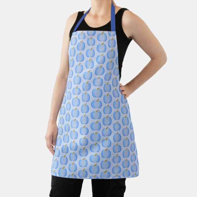 Cute Blue Baby Boy Pumpkin Patterned Apron (Insitu)