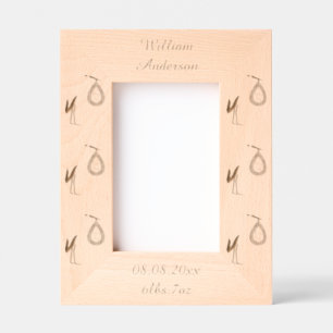 Cute Blue Baby Boy Stork Custom Etched Frames