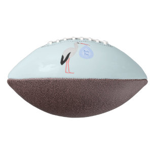 Cute Blue Baby Boy Stork Football
