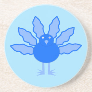 Cute Blue Baby Boy Thanksgiving Turkey Coaster