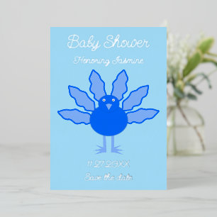 Cute Blue Baby Boy Thanksgiving Turkey Custom