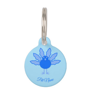 Cute Blue Baby Boy Thanksgiving Turkey Custom Pet Tag