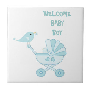 Cute Blue Baby Boy Tile