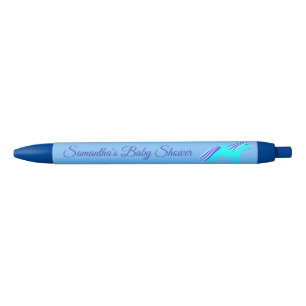 Cute Blue Baby Boy Unicorn Baby Shower Custom Blac Blue Ink Pen