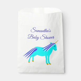 Cute Blue Baby Boy Unicorn Custom Baby Shower Favo Favour Bags