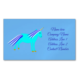Cute Blue Baby Boy Unicorn Custom Business Card Ma