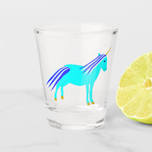 Cute Blue Baby Boy Unicorn Shot Glass