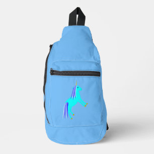 Cute Blue Baby Boy Unicorn Sling Bag