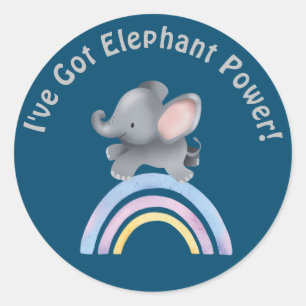 Cute blue baby elephant kids sticker