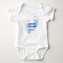 Cute Blue Baby Feet Welcome Little One Nursery Des