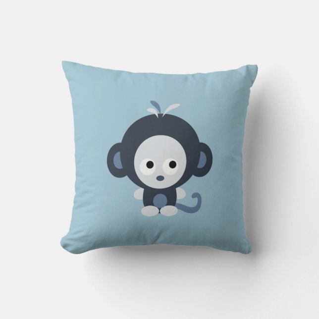 Cute blue baby monkey cushion (Front)