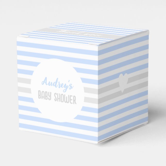 Cute Blue Baby Shower Favour Box (Front Side)